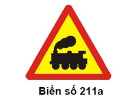 Biển số 211a thông báo đường "Giao nhau với đường sắt không có rào chắn".